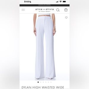 ALICE + OLIVIA High Waisted Wide Leg White Pants. New with tags on!